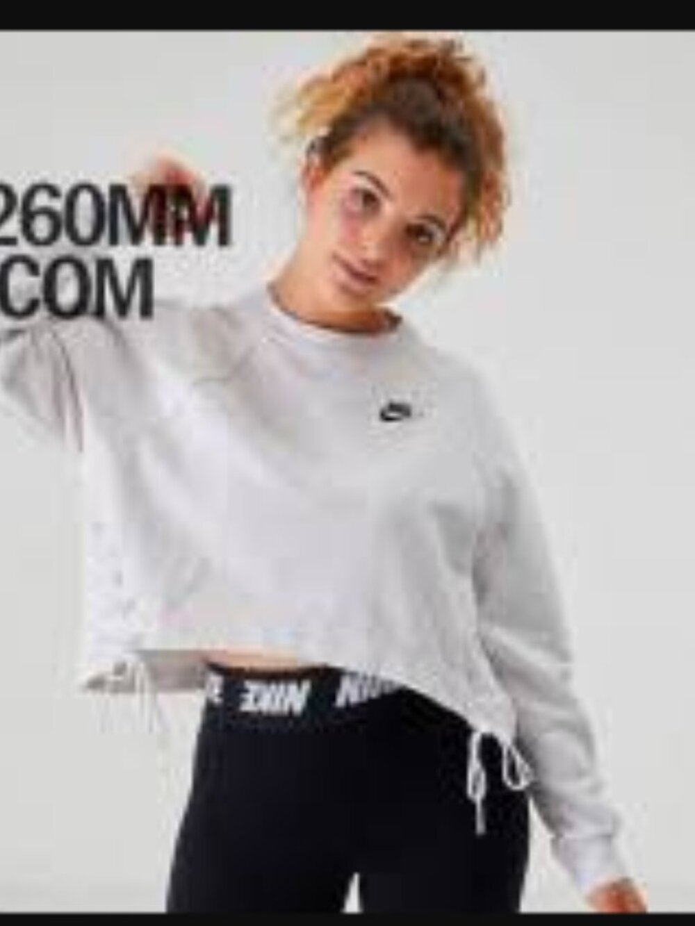 Nike women's side-lace cropped crewneck sweatshirt